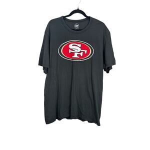 San Francisco 49ers ‘47 Brand Men’s NFL Football Jet Black Logo Shirt size XXL